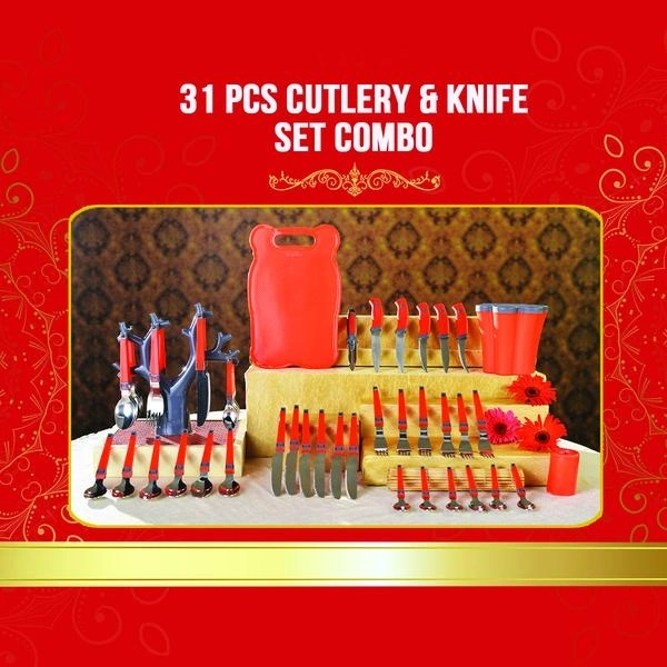 2043 Kitchen Combo 31 Pcs Cutlery & Knife Set