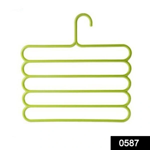 0587 5 in 1 Multipurpose Plastic Hanger, Assorted (5-Set)