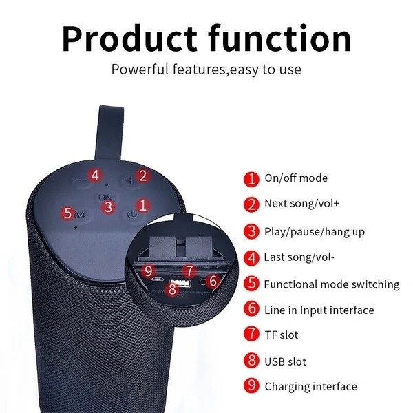 1282 Super Bass Portable Wireless Bluetooth Speaker