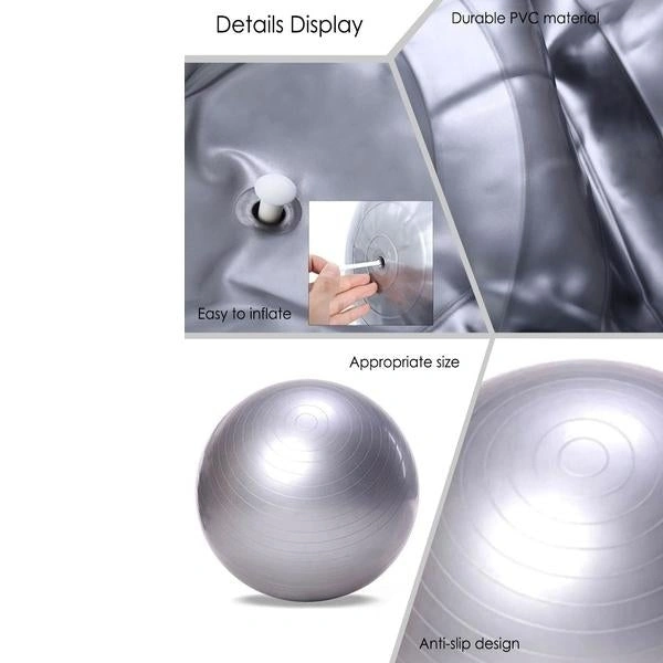 0580 ANTI-BURST GYM BALL WITH PUMP (75 CM), Yoga Training Ball
