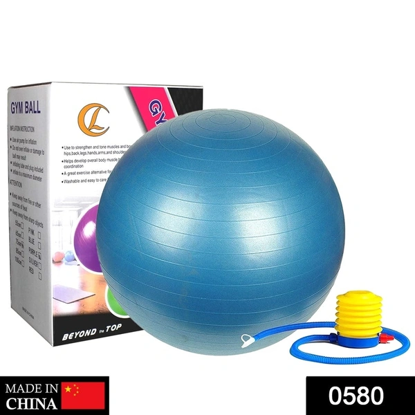 0580 ANTI-BURST GYM BALL WITH PUMP (75 CM), Yoga Training Ball