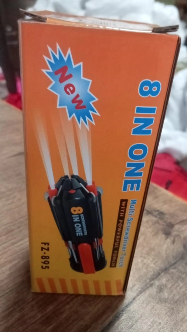 8 in 1 Multi-Function Screwdriver Kit with LED Portable Torch