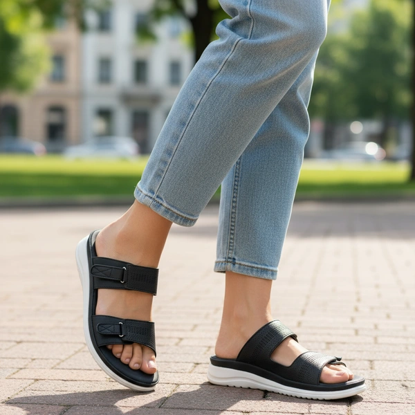 MAYO Women's Casual Flip Flops Slippers - 11, BLACK