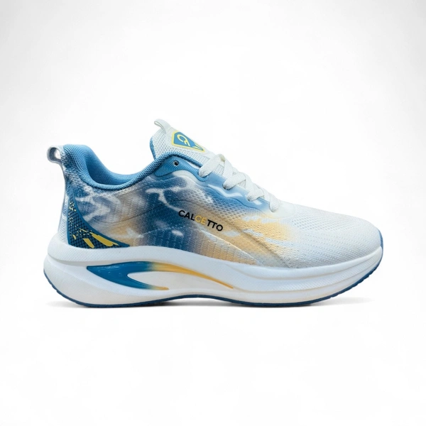 CALCETTO Running Sports Shoes - 7, WHITE / BLUE