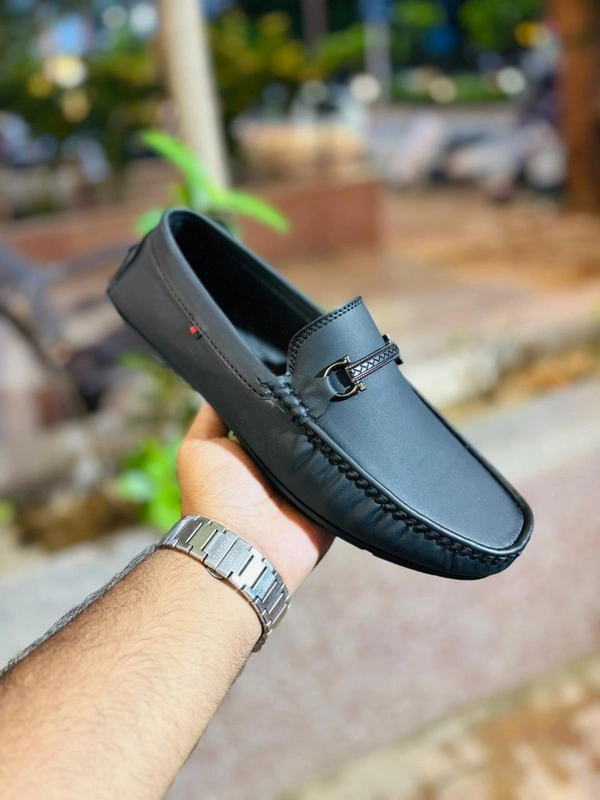 TOP LINE Men’s Casual Lofer’s - 7, BLACK