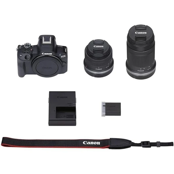 Canon EOS R50 Mirrorless Camera with RF-S18-45mm f/4.5-6.3 is STM Lens & RF-S55-210mm f/5-7.1 is STM Telephoto Zoom Lens Kit