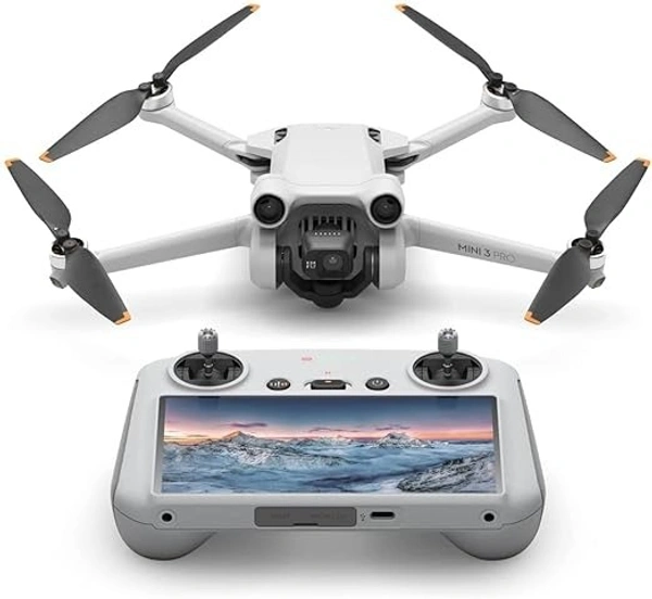DJI Mini 3 Pro (DJI RC) – Lightweight and Foldable Camera Drone with 4K/60fps Video, 48MP Photo, 34-min Flight Time, Tri-Directional Obstacle Sensing, Ideal for Aerial Photography and Social Media