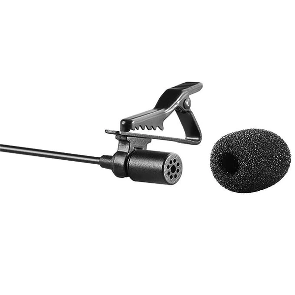 Boya ByM1 Auxiliary Omnidirectional Lavalier Condenser Microphone with 20ft Audio Cable (Black)