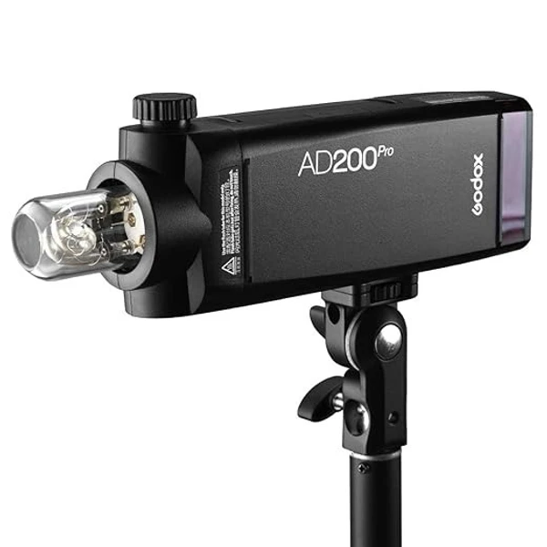 GODOX Godox AD200Pro 200Ws 2.4G Flash Strobe, 1/8000 HSS, 500 Full Power Flashes, 0.01-2.1s Recycling, 2900mAh Battery, Bare Bulb/Speedlite Fresnel Flash Head, Lightweight