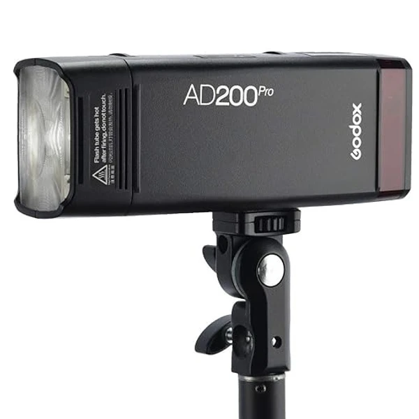 GODOX Godox AD200Pro 200Ws 2.4G Flash Strobe, 1/8000 HSS, 500 Full Power Flashes, 0.01-2.1s Recycling, 2900mAh Battery, Bare Bulb/Speedlite Fresnel Flash Head, Lightweight