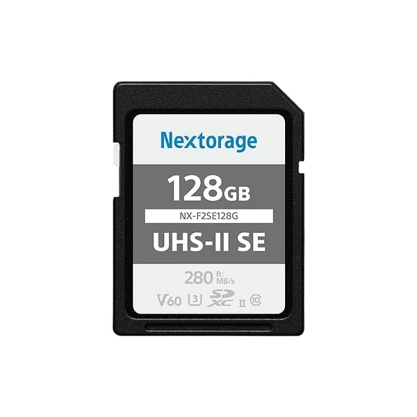 Nextorage 128GB UHS-II V60 SDXC Memory Card Max Read Speed 280MB/s Max Write Speed 100MB/s (F2SE Series)