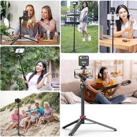 ULANZI MT-44 Extendable Phone Tripod, 44" Selfie Stick Phone Tripod Stand with 2 in 1 Phone Clip, 360° Ball Head Camera Tripod for iPhone Sony Canon GoPro, Lightweight for Travel