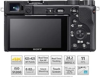 SONY Sony Alpha ILCE 6100L 24.2 MP Mirrorless Digital SLR Camera with 16-50 mm Power Zoom Lens | APS-C Sensor | Fast Auto Focus,Real-time Eye AF,Real-time Tracking | 4K Vlogging Camera - Black