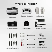 IZI Spectra Combo, 4K HDR Drone, Night Vision, 1-Inch CMOS, 102 Min Flight, 22KM Range, Tri-detect Obstacle Avoidance,1 key RTH