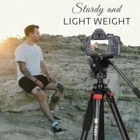 Kodak T451 Pro 34.6 Mm Four Section Support Flip Locks Tripod, Black