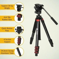 Kodak T451 Pro 34.6 Mm Four Section Support Flip Locks Tripod, Black