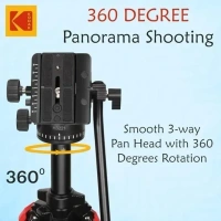 Kodak T451 Pro 34.6 Mm Four Section Support Flip Locks Tripod, Black