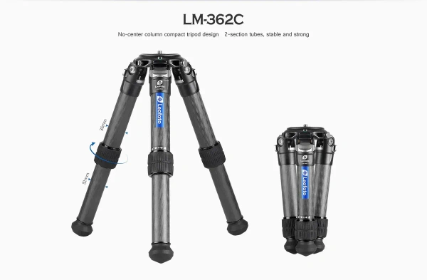Leofoto LM-362C Short Carbon Fiber Tripod with 75mm Video Bowl