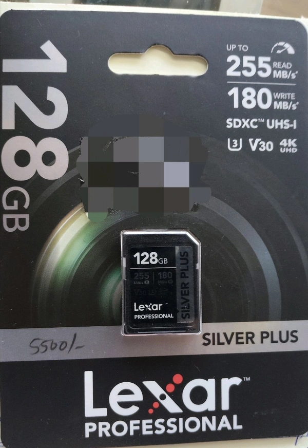 Lexar Professional SILVER PLUS 128GB microSDXC Uhs 1 Card Upto 250/180 Mbs