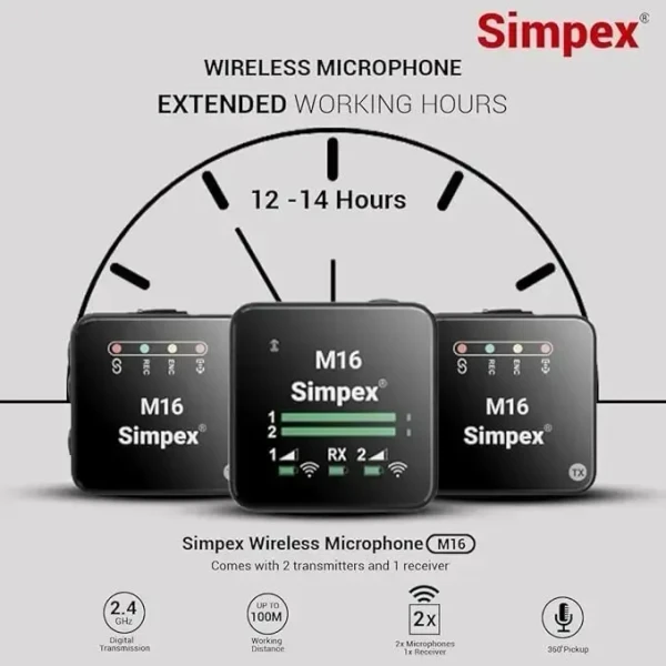 Digitek® (DWM-103 Wireless Microphone System with ANC Noise Reduction & 8Hrs Battery Life, 30m Range, High Fidelity, Dual Connector to Work with Android & iOS Devices for Seamless Audio Recordings