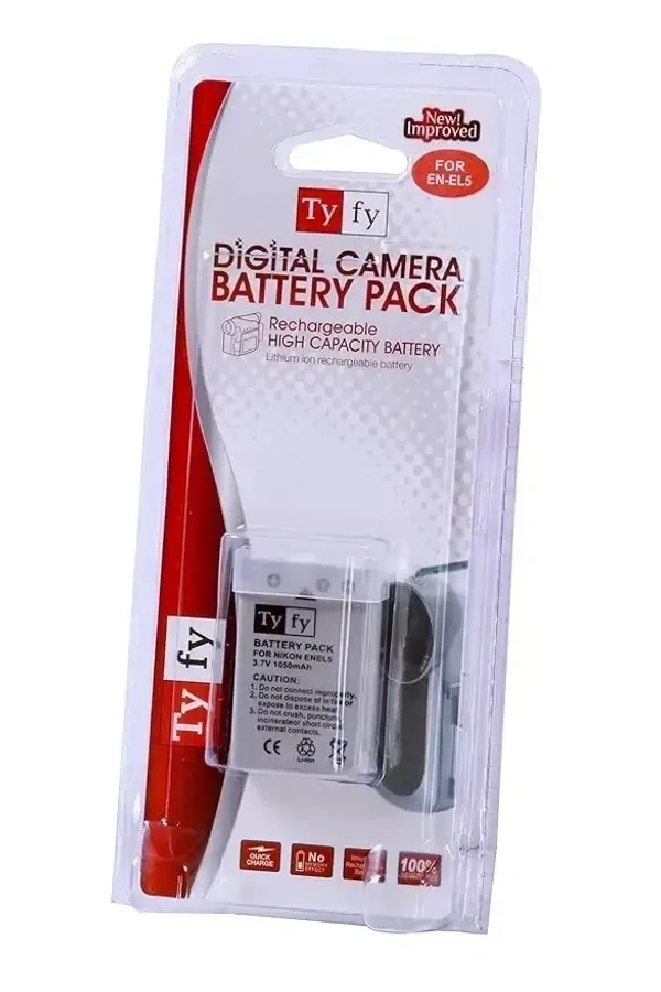 Tyfy ENEL-5 (Nikon) Battery (1050 mah) I For Nikon Coolpix P3, P4, P80, P90, P100, P500, P510, P520, P530, P5000, P5100, P6000, S10, 3700, 4200, 5200, 5900, 7900 Digital Cameras