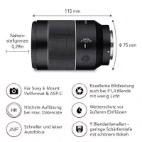 Samyang AF 35mm F1.4 FE II Sony E Autofocus Lens,23225 (Black)