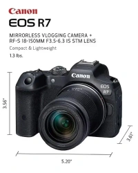 Canon EOS R7 32.5MP Mirrorless Camera With RF-S18-150mm Lens Kit | APS-C Sensor | 4K 120P Video (Black)