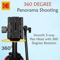 Kodak T455 Pro 34.6 mm Four Section Support Flip Locks Tripod for Video Shooting, Broadcasting and Photography Tripod