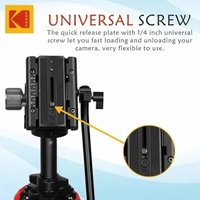 Kodak T455 Pro 34.6 mm Four Section Support Flip Locks Tripod for Video Shooting, Broadcasting and Photography Tripod