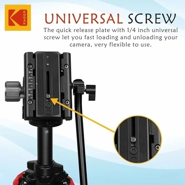 Kodak T455 Pro 34.6 mm Four Section Support Flip Locks Tripod for Video Shooting, Broadcasting and Photography Tripod