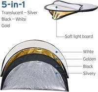 HIFFIN Reflector 42-inch / 107 cm 5 in 1 Special Quality Collapsible Multi-Disc Light Reflector with Bag - Translucent, Silver, Gold, White and Black