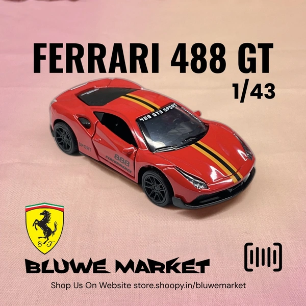 Ferrari 488 GT 1/43 Diecast Metal Toy Car - Red