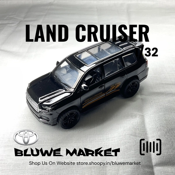 Toyota Land Cruiser 1/32 - Diecast Metal Toy Car - Black 