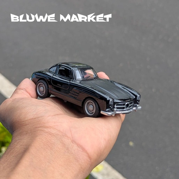 Mercedes Benz 300 Sl Coupe Vintage Diecast Metal Car  - Black