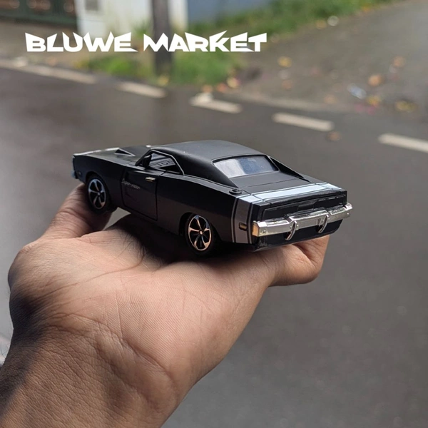 Dodge Challenger 1/36 Scale Black New Metalic Diecast Car - Matte Black