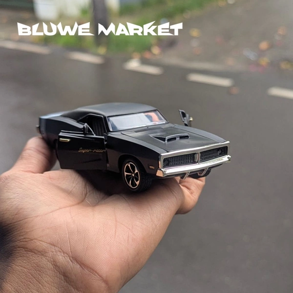 Dodge Challenger 1/36 Scale Black New Metalic Diecast Car - Matte Black