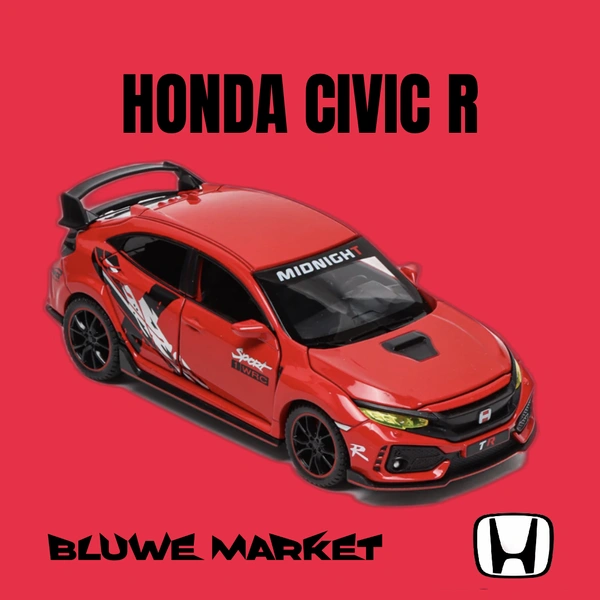 Honda Civic R 1/32 - Diecast Metal Toy Car - Red`