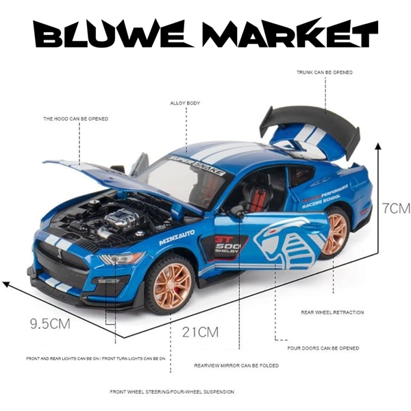 Mustang GT 500 Shelby 1/32 - Diecast Metal Toy Car 