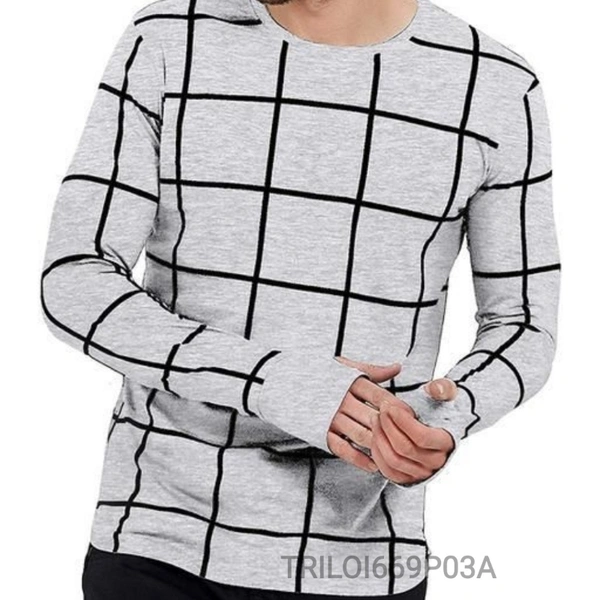 Gentle Round Neck Full Sleeves T Shirt - L