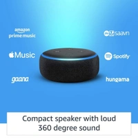 Alexa Echo Dot (3rd Gen) - #1 smart speaker brand in India with Alexa (Black) - Available, Black, All India, 7 Days, 7 to 12 Days for All India delivery