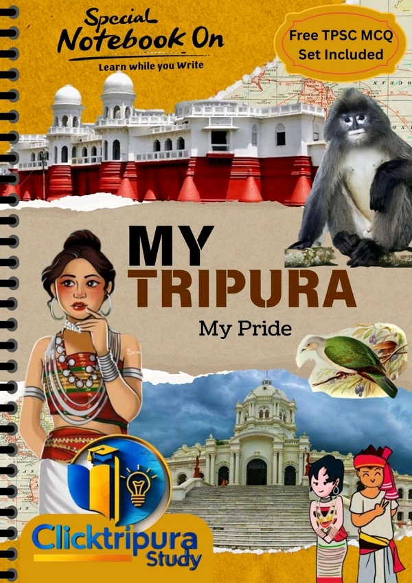 Notebook (Theme My Tripura,My Pride), Spiral Binding,A4 Size, 200 Pages, Special MCQ Question Set And OMR Sheet Included  - 1, A4 SIZE