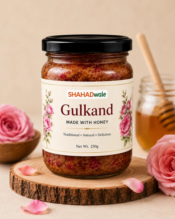Shahadwale SHAHADwale Honey Gulkand – Traditional Rose Petal Preserve Made with Pure Honey | 1kg - 250 gram