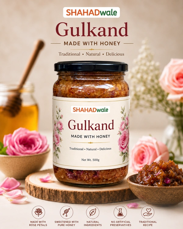 Shahadwale SHAHADwale Honey Gulkand – Traditional Rose Petal Preserve Made with Pure Honey | 1kg - 500 gram