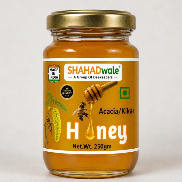 SHAHADWALE Acacia Honey | Kikar Honey | Babool Flora Honey - 250 Gm, Natural Honey