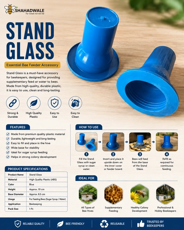 SHAHADWALE Plastic Stand Glass for Beekeeping | Durable Hive Feeding Stand Cup