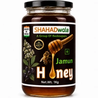 SHAHADWALE Jamun Natural Honey 1Kg | Raw Jamun Honey | Pure & Unprocessed Forest Honey - 1kg, Glass Jar