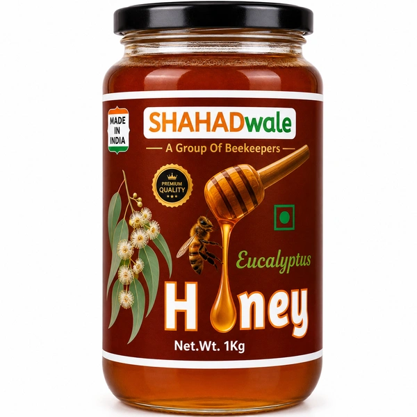 SHAHADWALE Eucalyptus Honey | Safeda Honey | Neelgiri Flora Honey | SHAHADWALE Honey - 1Kg, Natural Honey