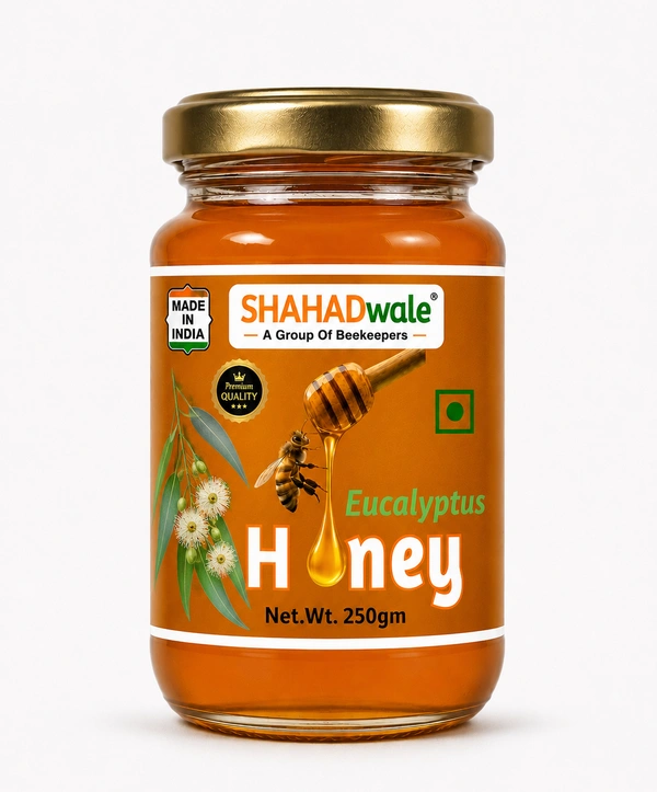 SHAHADWALE Eucalyptus Honey | Safeda Honey | Neelgiri Flora Honey | SHAHADWALE Honey - 250 Gm, Natural Honey