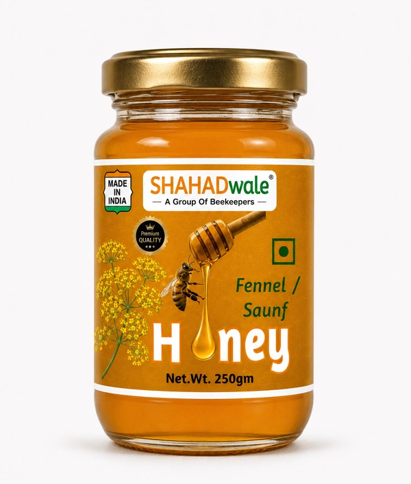 SHAHADWALE Fennel Honey | Saunf Flora Honey - 250 Gm, Natural Honey