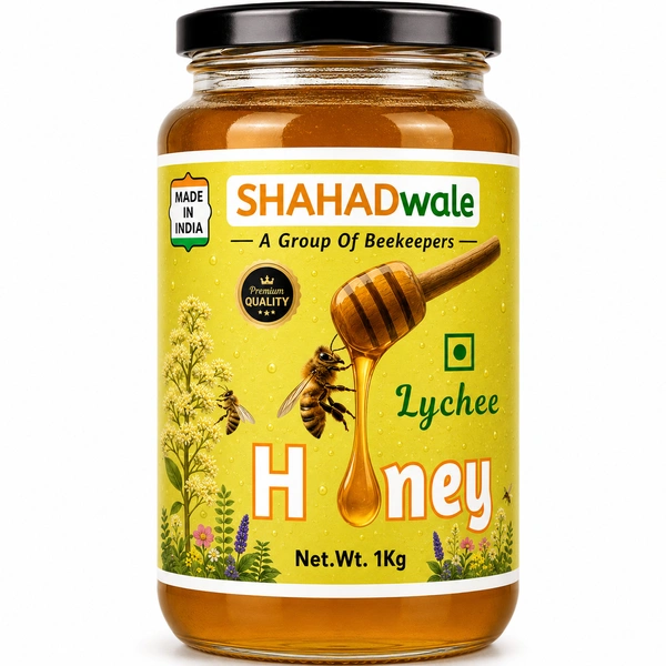 SHAHADWALE Lychee Honey | Litchi Honey | Lichi Flora Honey - 1kg, Premium Quality